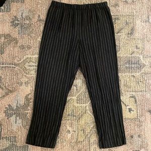 Hot Cotton linen black & white striped easy pants